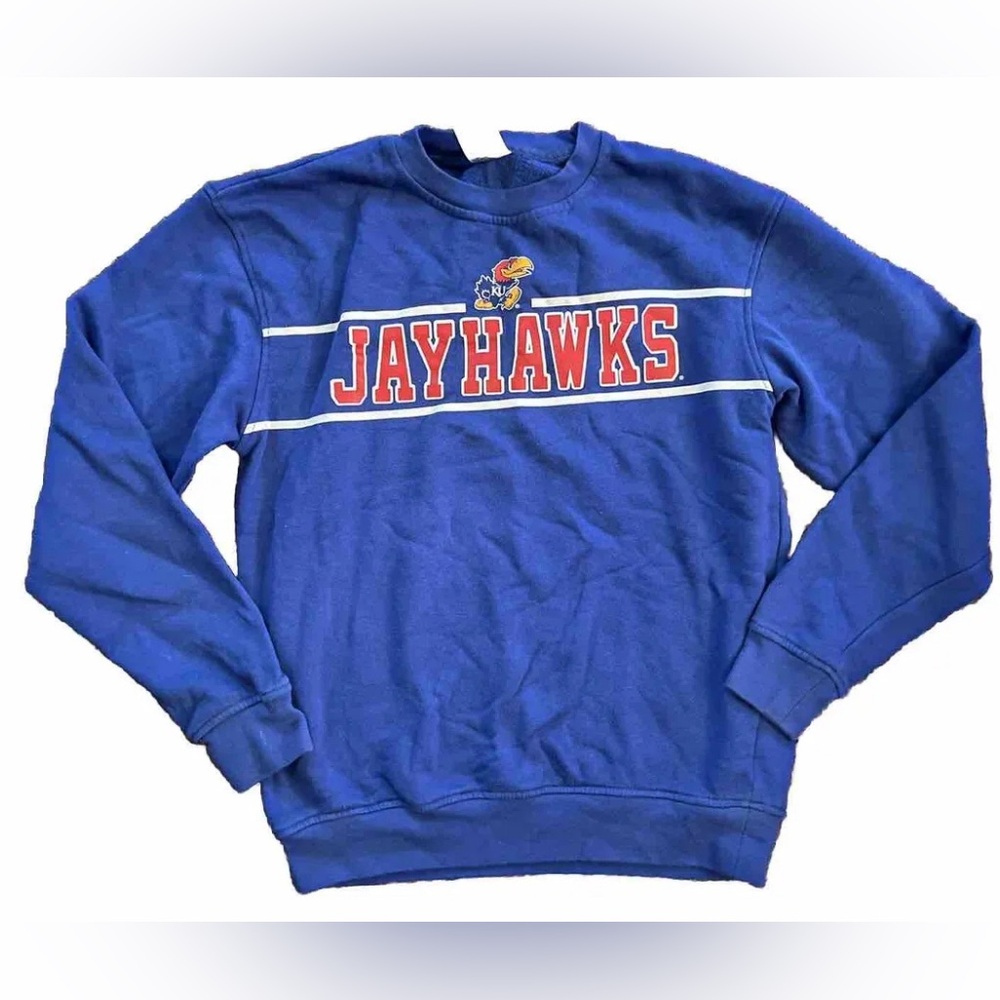 Kansas Jayhawks Sweatshirt Adult Small Blue